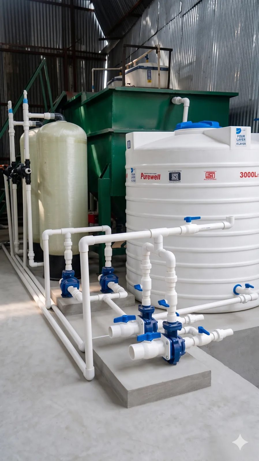 Compact packaged treatment unit for site sewage and wash water at a construction project